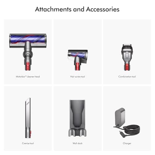 Dyson V9 Motorbar Cordless Vacuum, Cleans Hard Floors and Carpets, Detangles, Converts to Handheld, 100AW, 3 Power Modes, Up to 40 Minutes¹