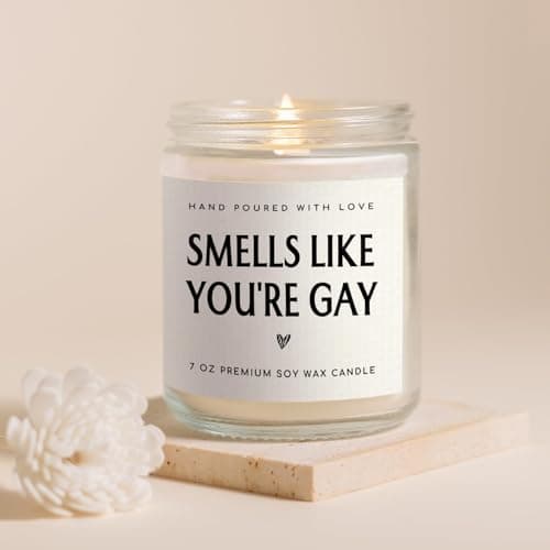 Smells like You’re Gay Candle, Gag Gifts for Friend Boyfriend Men, Funny Birthday Handmade Lavender Gay Candle Gifts 7oz SteadStyle Pride Mouth Gay Gifts, Pride Gifts for Brother Lesbian LGBT B0DR7VFTM4