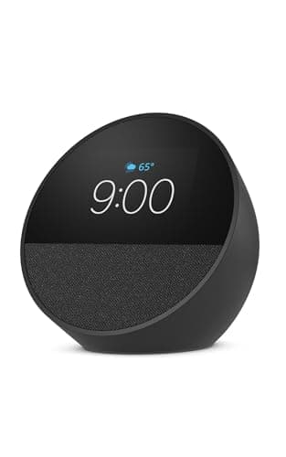 Amazon Echo Spot (newest model), Great for nightstands, offices and kitchens, Smart alarm clock, Designed for Alexa+, Black B0BFC7WQ6R