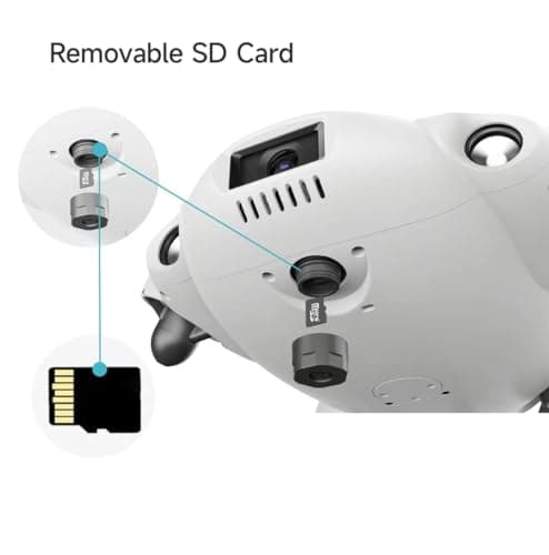 【2025 New】V-EVO 4K60FPS Underwater Drone Kit with Removal SD Card, QYSEA AI Vision Lock 360° Omnidirectional Movement Underwater ROV with Depth Hold, Portable Robot with VR Control, Posture Lock