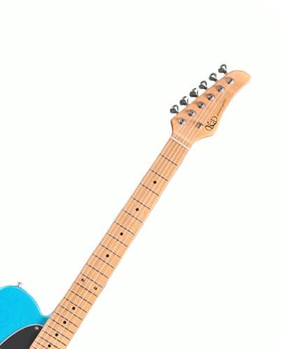 KGD Solid Electric Guitar Consists of a Roasted Mahogany Body and Maple Neck,Professional/Full Size Mercury Electric Guitar for Adults
