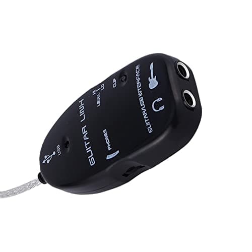 Sunicon Professional USB Guitar Cable, Guitar to USB Interface Cable Link Audio with Software CD Driver for PC Recording Adapter