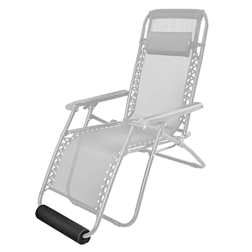 2 Pack Zero Gravity Chair Foot Rest, TOPJUM Footrest Cushion for Anti Gravity Folding Recliner, Footrest Padding for Patio Lawn Outdoor Chair, Lounge Accessory for Tall User (Black - Set of 2)