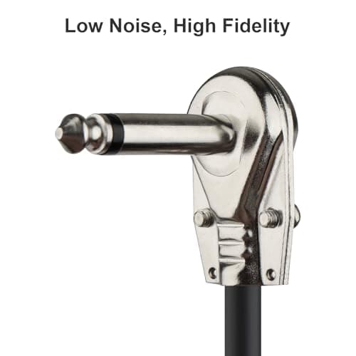 karmiero 3Pcs Guitar Patch Cables, 6'' Guitar Pedal Cables with Metal Right Angle Plug, Premium Pedals Board Patch Cable for Amp/Amplifier, Mixer, Electric Bass