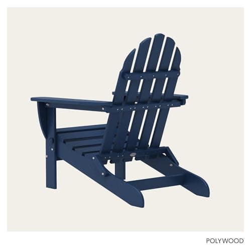 Polywood AD5030NV Classic Folding Adirondack Chair, Navy