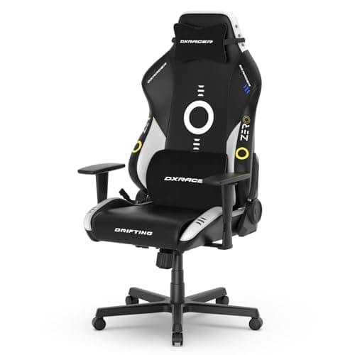DXRacer Drifting L Ergonomic Video Gaming Chair with Lumbar Support and Headrest, Office Reclining Computer Chair for Adults (EPU Leatherette, Zero)