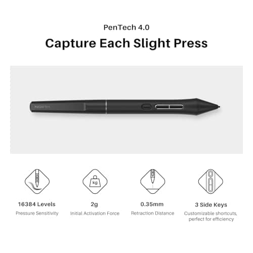 HUION Kamvas 13 (Gen 3) Drawing Tablet with Screen,13.3" Full-Laminated Art Tablet with Anti-Sparkle Canvas Glass 2.0, 99% sRGB, PenTech 4.0, 16384 Pen Pressure, Dual Dial for PC, Mac, Android, Black