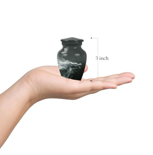 Dragon Urn, 3 Inch - Compact Urns for Human Ashes - Unique Urns - Burial Urns for Ashes - Artistic Urns - Small Decorative Urn - Memorial Urns for Grandparents - Pack of 1, Black B0D8BR9288