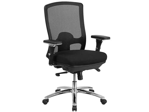 Flash Furniture HERCULES Series 24/7 Intensive Use Big & Tall 350 lb. Rated Black Mesh Multifunction Swivel Ergonomic Office Chair