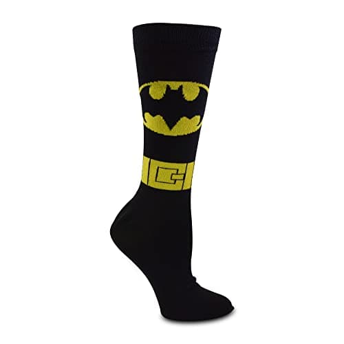 Hyp Batman DC Comics 89 Casual Crew Socks 2 Pack Black Large Unisex-Adults Batman Fans, Halloween Enthusiasts, All Ages