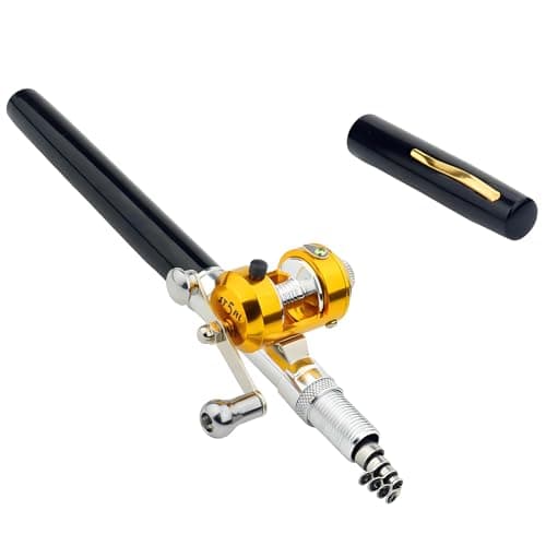 Portable Pocket Mini Pen Fishing Rod and Reel Combos, Small Telescopic 38inches Fishing Pole with Reel Line Bait Hook, for River, Lake, Ice Fishing Etc