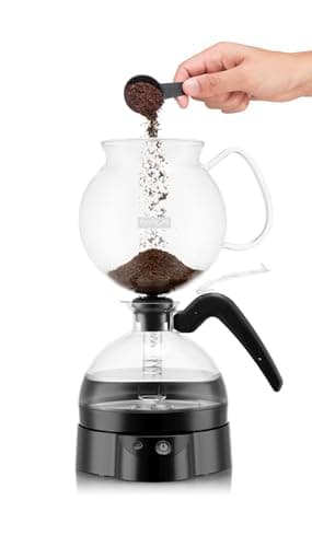 Bodum 34oz ePebo Electric Vacuum Coffee Maker, BPA-Free Tritan Plastic Jug, High-Heat Borosilicate Glass Funnel w/Temperature Control