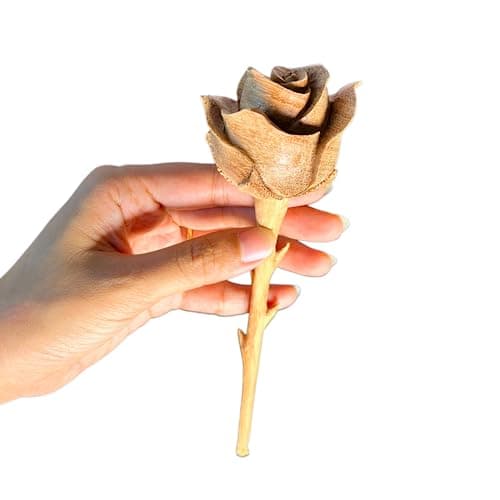 Camellia Bees Wooden Rose, Wood Anniversary Flower Gift for Valentines, Mothers Day, 5th Wedding Anniversary, Wooden Handmade Gift for Wife Husband Couple (5th Wood)