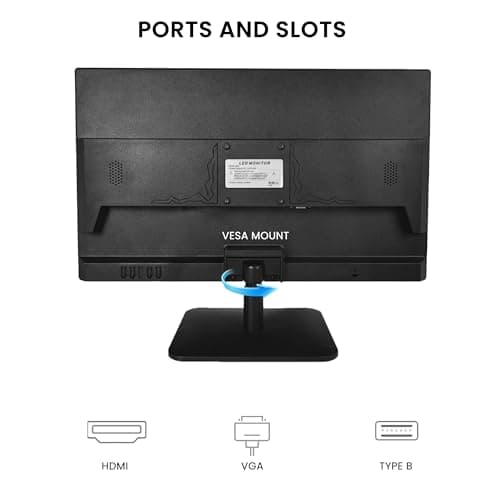 SKitphrati 21.5 Inch Touchscreen Monitor FHD 1920x1080p IPS Screen, VESA Support, 10-Points Computer Touch Screen PC Display with Type-B HDMI VGA Port, 75Hz Desktop Touch Display, Black