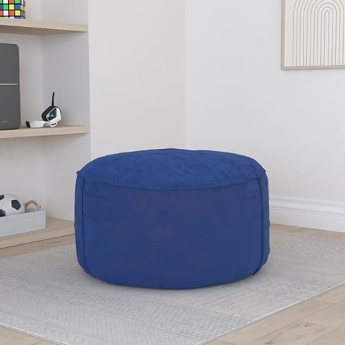 Homguava 3FT Bean Bag Chair: 3' Bean Bags with Memory Foam Filled, Large Beanbag Chairs Soft Sofa with Dutch Velvet Cover-Blue