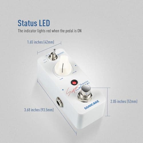 SONICAKE Clean Boost Pedal with Buffer and +12dB Gain, Mini Pure Boost Guitar Bass Effects Pedal - Sonic Super Master