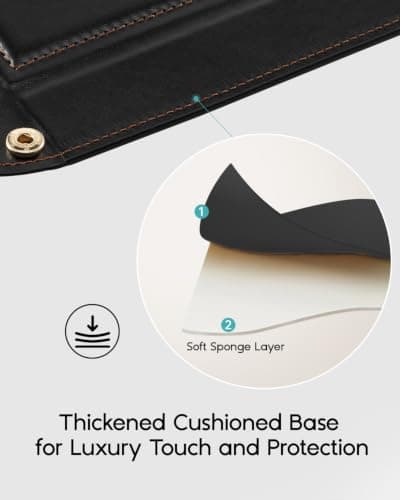 Travel Valet Tray for Keys, Wallet, Watch, Phone and Glasses, Nightstand Dresser Desk Entryway Organizer for Men and Women VLANDO Valet Tray for Men, Foldable PU Leather Catchall Tray, Black B0H5VHQ9Q9