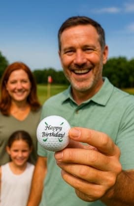 Westmon Works Happy Birthday Golf Ball Birthday Novelty Golfer Present for Dad or Golfing Fan One Standard Size Unit