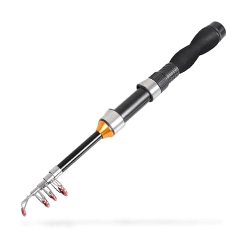 Telescopic Collapsible Extendable Fishing Rod for Saltwater and Freshwater, Lightweight and Compact Design