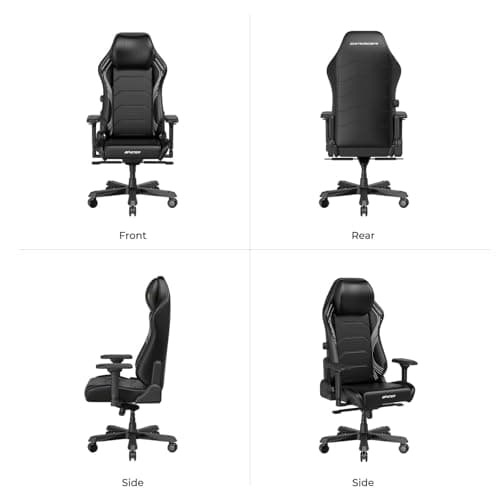 DXRacer Master XL Video Gaming Chairs for Adults, Ergonomic Reclining Computer Gaming Chair, Racing Style Height Adjustable (EPU Leatherette, Black Line)