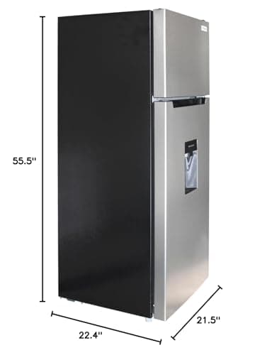 Frigidaire Platinum Fridge Freezer Combo, 7.5 cu. ft. Capacity Apartment Size Fridge with Freezer, Built-in Water Dispenser, Quicksilver