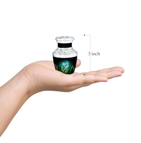 Keepsake Urn for Human Ashes, Sharing Urns, Cremated Remains Holder, Funeral Ashes Container, Burial Keepsake, Token Urns Set Dragonfly Burial Urns Funeral Urns for Women Beautiful Urn for Mom 3 Inch B0F7LBQX5G