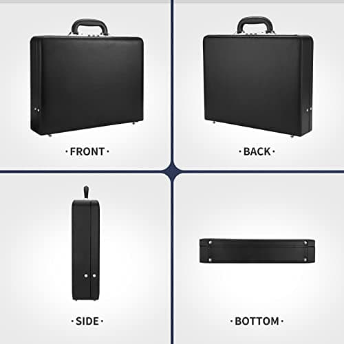 Briefcases for Men, Professional Leather Briefcase with Lock, Hard Shell Business Brief Case, Durable Executive Attache Case for Laptop Documents, Mens Hard Briefcase for Work Office Travel