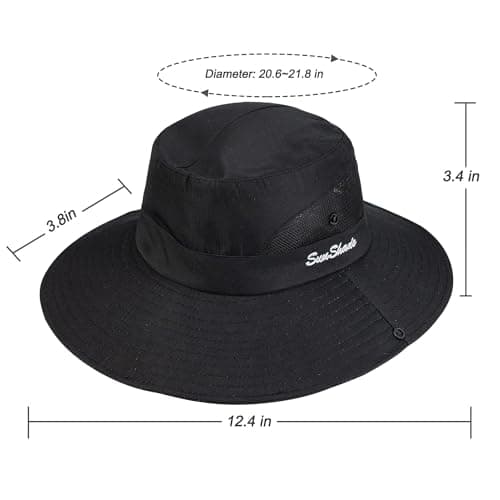 INOGIH Women's Outdoor UV-Protection-Foldable Sun-Hats Mesh Wide-Brim Beach Fishing Hat with Ponytail-Hole