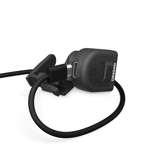 D'Addario Guitar Tuner - Micro Headstock Rechargeable Tuner - Tuner for Acoustic Guitar, Electric Guitar, Bass Guitar - Universal Clip On - 1pk