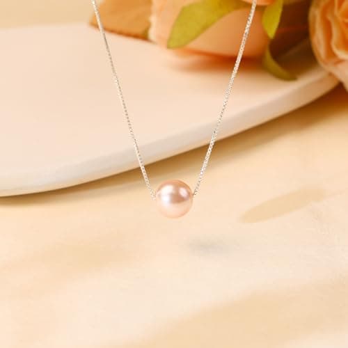 Sereney Birthday Gifts for Girls Women, Sterling Silver Pearl Necklace as 7 9 10 11 13 15 16 18 21 30 40 50 60 Year Old Birthday Gifts, Single Pearl Necklace as Bday Gifts for Friends Lockets