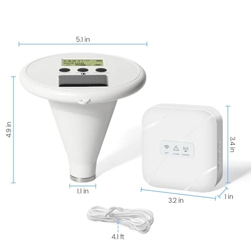 WiFi Pool Alarm, Zuomeng Solar Wave Pool Alarm with Optimal Sensitivity, Remote Control by App, Dual Alarming via Device & App, Offering Extra Protection for Your Child and Pet