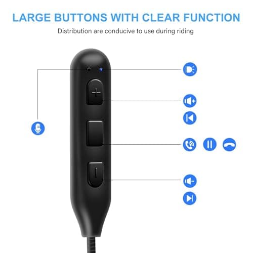 Motorcycle Helmet Bluetooth Headset Speakers with Good Sound,Loud,50 Hours Use,Large Button for Gloves,Fast and Stable Connection,Answer Automatically,Voice Assistant,IPX7 Waterproof,Easy Install