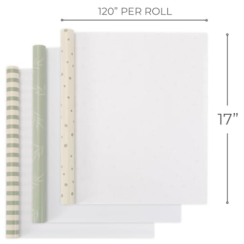 Quality 17 X 120 in Rolls for Wedding, Birthday, Baby Shower and Christmas - Add a Touch of Magic to Every Gift You Wrap ZICOTO Beautiful Gift Wrapping Paper Rolls for All Occasions - Set of 3 B0DBLFHLMJ