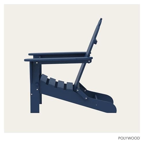 Polywood AD5030NV Classic Folding Adirondack Chair, Navy