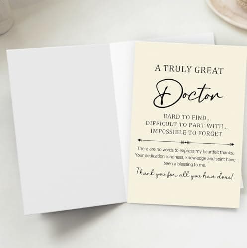 Doctor Thank You Card, Doctor Appreciation Card, Thank You Gift for Doctor with Kraft Envelope and Gold Seal Sticker B0GKYR628V