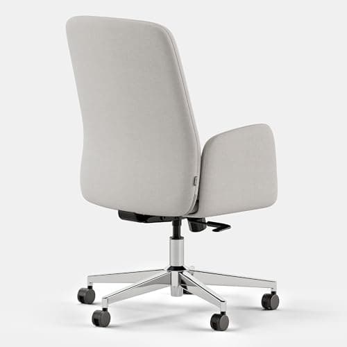 Branch Softside Mid Century Modern Office Chair, Fabric - Removable Arms & High Back Design with Luxury Cloud-Like Comfort - Adjustable Height - Integrated Lumbar Support - Bone