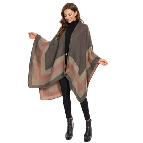 Shawl Wraps for Women, Elegant Knitted Cape Open Front Poncho Scarf Blanket Cardigan Coat for Spring, Autumn, and Winter B0B7B2BH9P
