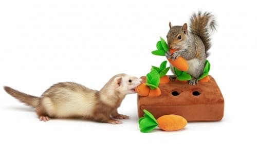 Ferret Foraging Toys Novelty Carrot Snuffle Mat Interactive Pet Treat Enrichment Toys for Small Animals Bunny Rabbit Chinchilla Guinea Pig Hamster (6Carrot)