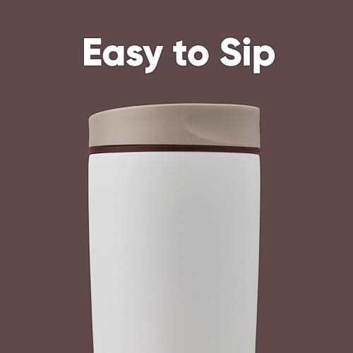 Owala SmoothSip Slider Insulated Stainless Steel Coffee Tumbler, Reusable Iced Coffee Cup, Hot Coffee Travel Mug, BPA Free 20 oz, Vanilla Bean B0DF49ML4P