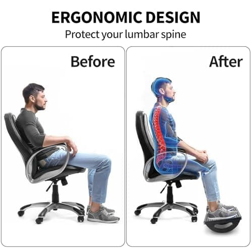 CasaZenith Foot Rest for Under Desk at Work - Ergonomic Foot Stools for Under Office Desk - Rocking Footrest with Roller Massager - Leg Rest for Chair, Computer Gaming -13" L x 9.6" W x 5" H