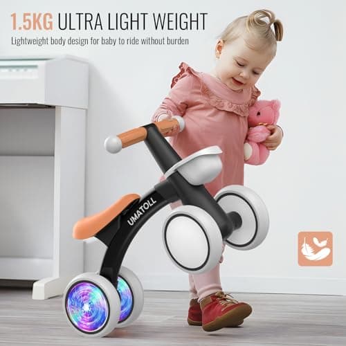 12-24 Months Toddler First Ride on Toys, Colorful Lighting Rear Wheels, Adjustable Seat Baby Walker, Basket Umatoll Baby Balance Bike Toy for 1 Year Old Boy Girl, First Birthday Gift B0CR6VKXJ7