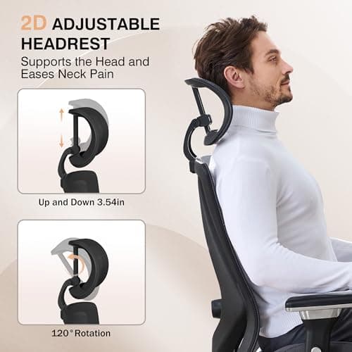 750lbs Big and Tall Office Chair with Wide Thick Seat Cushion,Ergonomic Mesh Office Chairs for Heavy People,Computer Desk Chair with 4D Armrests,Adjustable Lumbar Support for Long Hours Daliy Work