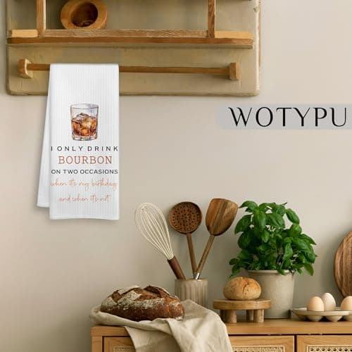 Bourbon Gifts Kitchen Bar Towels, Gifts for Whiskey Lovers Dish Tea Towel, Bourbon Lover Decorative Hand Towels for Kitchen Bar Cart Decor, 16x24 Inch B0FNDNMVDV