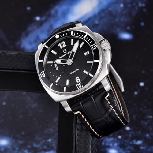 SUZAKU Pagani Design Men's Automatic Watch 43mm Stainless Steel Case Self-Winding Movement Rotating Bezel Luminous Hands 100m Water Resistance Business Casual Timepiece