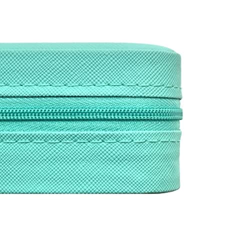 TRODANCE Mini Jewelry Travel Case, Small Portable Jewellry Organizer Box Portable Display Storage Box for Rings Earrings Necklaces, Gifts for Girl, Women, Wedding, Birthday, Mom, Mother's Day (Blue) B09631PYPT