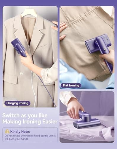 Portable Travel Steamer for clothes - 1200W Clothes Steamer Handheld Remover Fabric Clothing Wrinkles, 15s Fast Heat-up Garment Steamer, 120V Countries Steam iron for Home, Travel