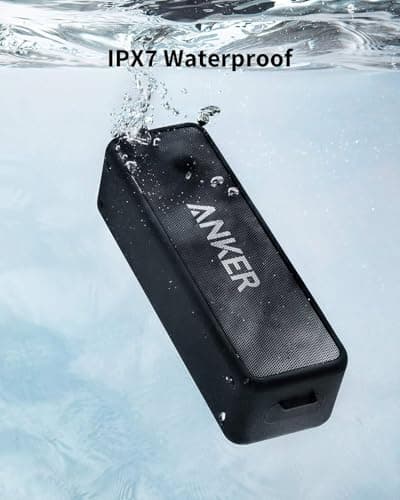 Anker Soundcore 2 Portable Bluetooth Speaker with Stereo Sound, Bluetooth 5, Bassup, IPX7 Waterproof, 24-Hour Playtime, Wireless, Speaker for Home, Outdoors, Travel