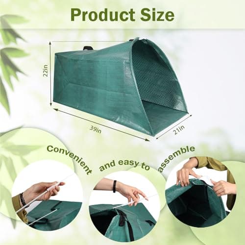 Leaf collector leaf scoop,Foldable yard waste bag,Extra large lawn bags leaf bags,Heavy leaf pick up tools leaf loader,Reusable yard garden bags for leaves lawn trash (200L)