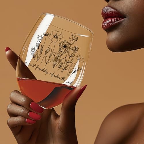 5 oz Scratch-Resistant Wine Glass, Dishwasher safe,Friendship Gifts for Women, Bestie Birthday Present Best Friend Birthday Gifts for Women,A Sweet Friendship Refreshes the Soul B0FHWDT7LB