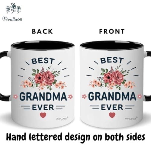 Vivulla68 Christmas Gifts For Grandparents Mug Set 11Oz, Best Grandparents Ever Gifts, Present for Grandma Grandpa Cups, Gift Ideas From Grandkids, Grandchildren, Baby Reveal for Nana Papa